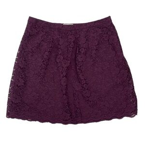 Loft Lace Floral Plum Skirt